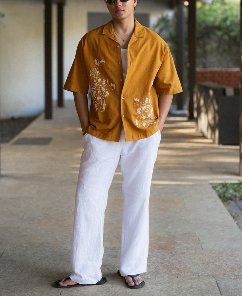 Light Brown Embroidered Shirt