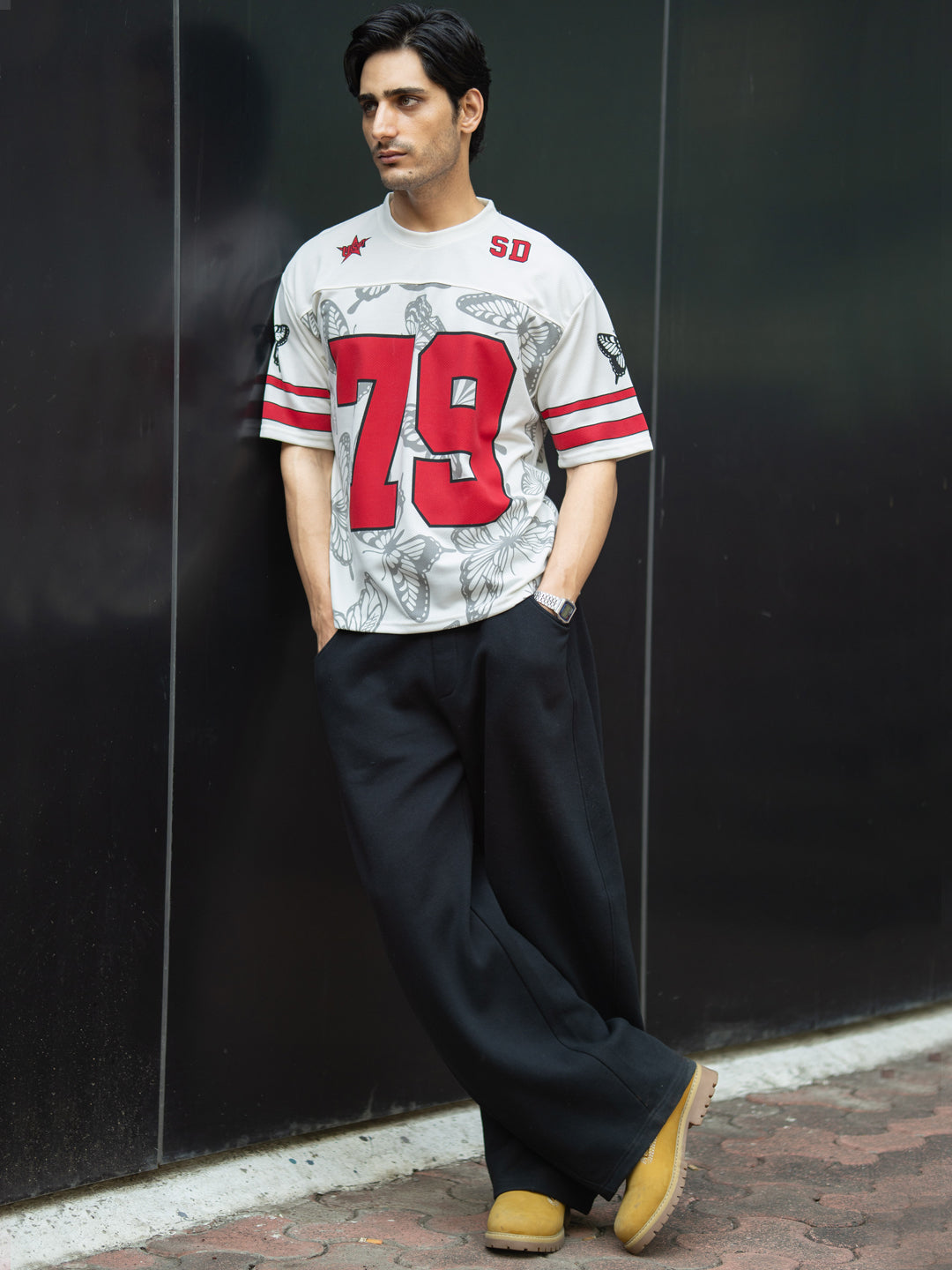 Off White Butterfly Print Jersey T-Shirt