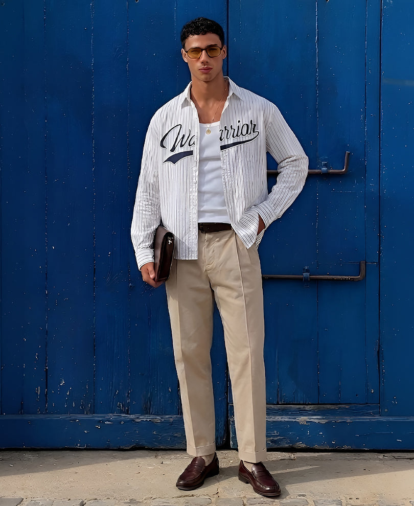 Warrior Applique Stripe Shirt