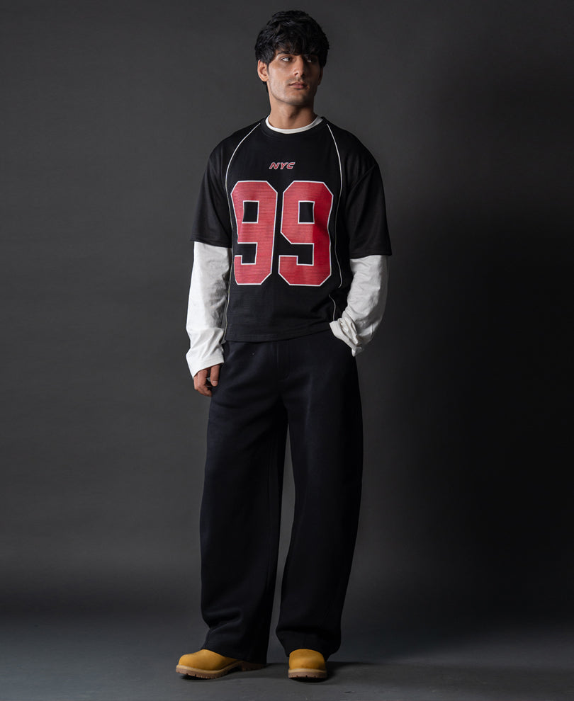 Black Graphic Varsity T-Shirt