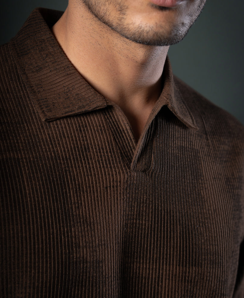 Brown Grunge Print T-Shirt