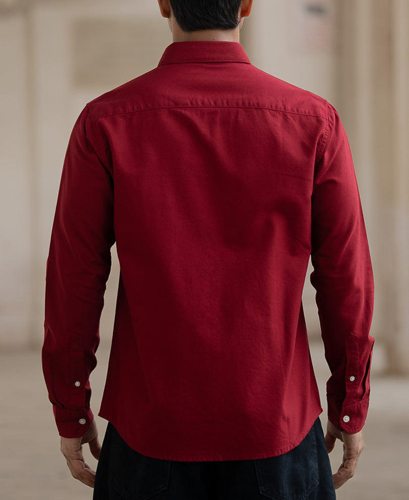 Brick Red Oxford Shirt 100% Cotton