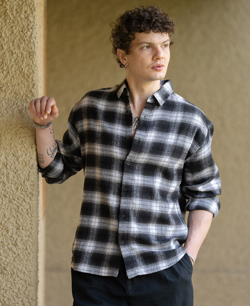 Floral Embroidered Checks Shirt