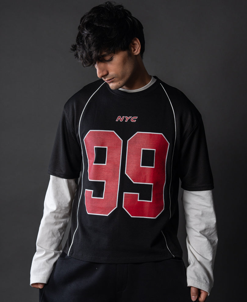 Black Graphic Varsity T-Shirt