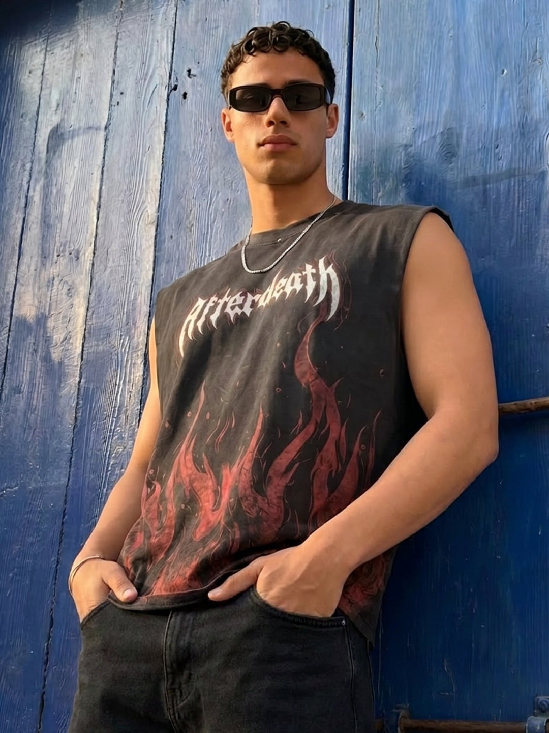 Black Gothic Rivets Vest 100% Cotton