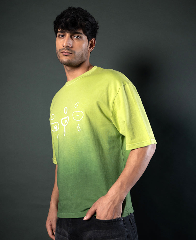 Green Ombre Print T-Shirt 100% Cotton