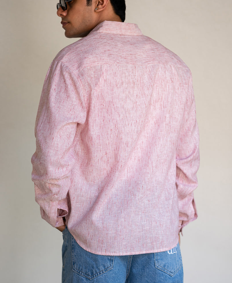 Red Pin Stripe Printed Shirt
