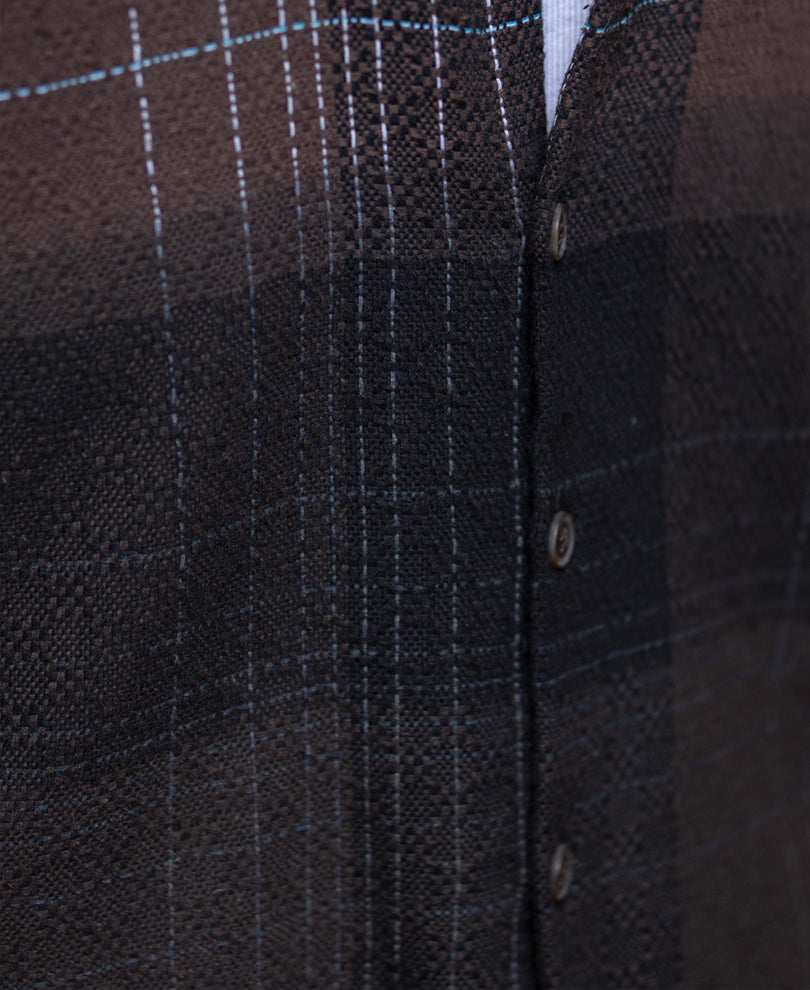 Brown Ombre Checks Shirt