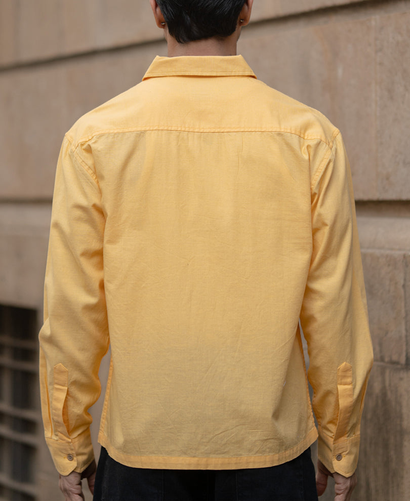 Mustard Yellow Embroidered Shirt 100% Cotton