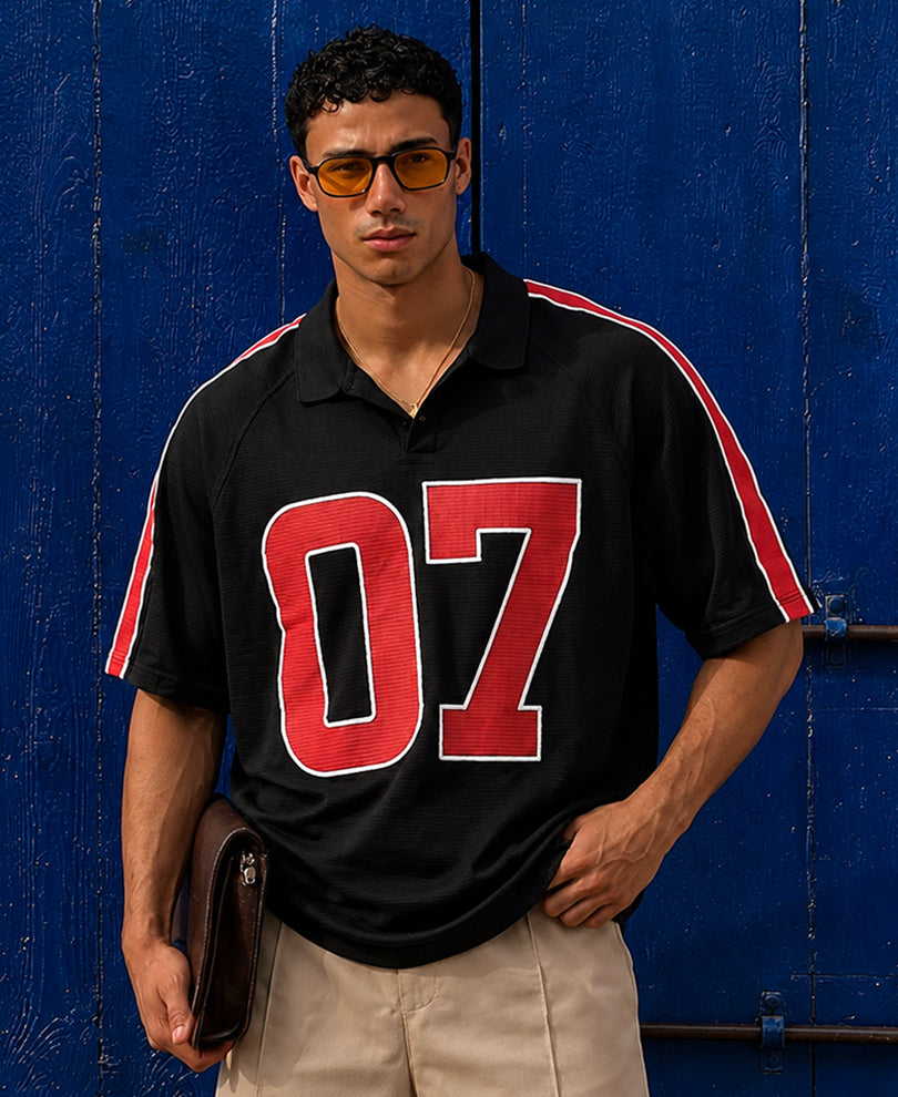 Black Printed Jersey T-Shirt