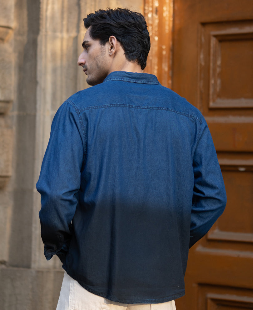 Indigo Ombre Lightweight Shirt 100% Cotton