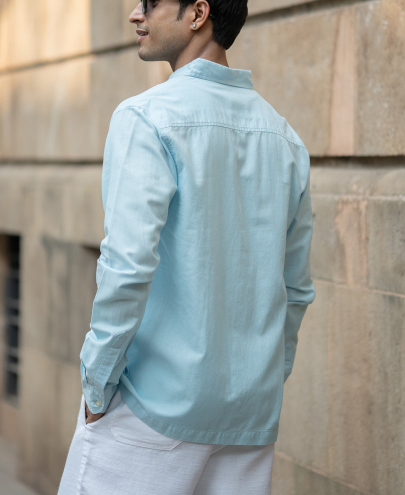 Light Blue Embroidered Shirt