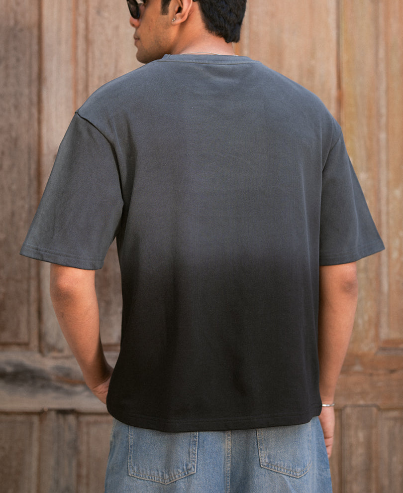 Black Sprayed Oversize T-Shirt 100% Cotton
