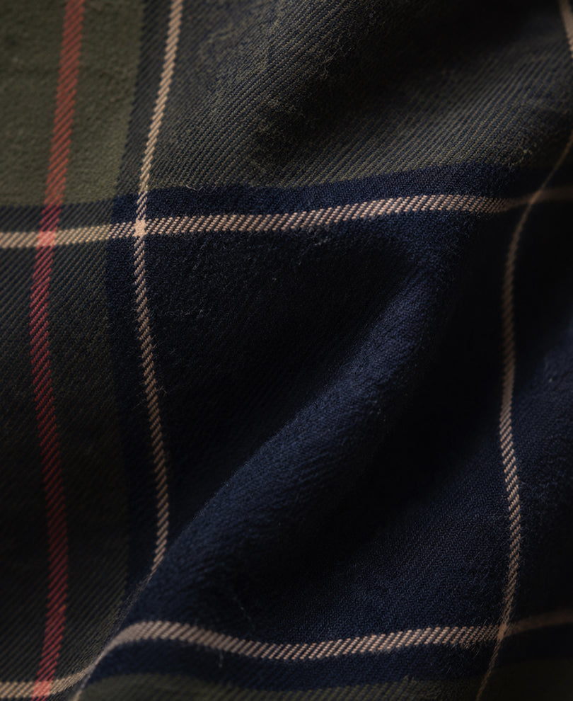 Olive Printed Checks Shirt