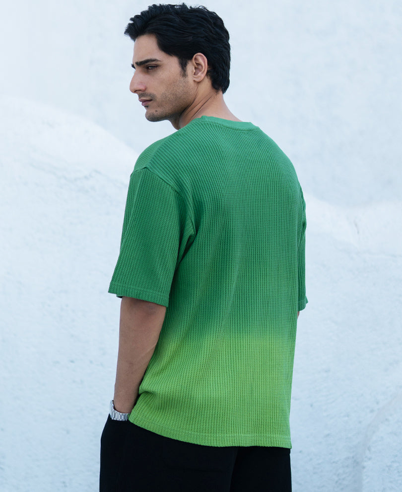 Green Structured Ombre T-Shirt