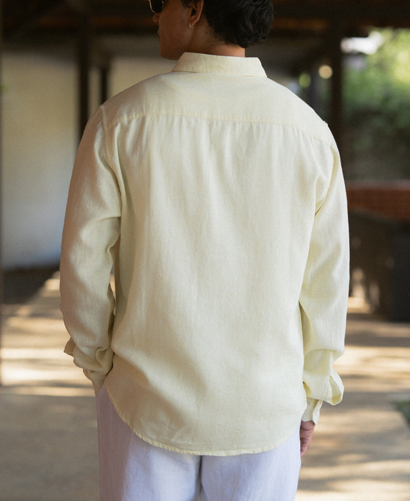 Butter Yellow Linen Blend Shirt