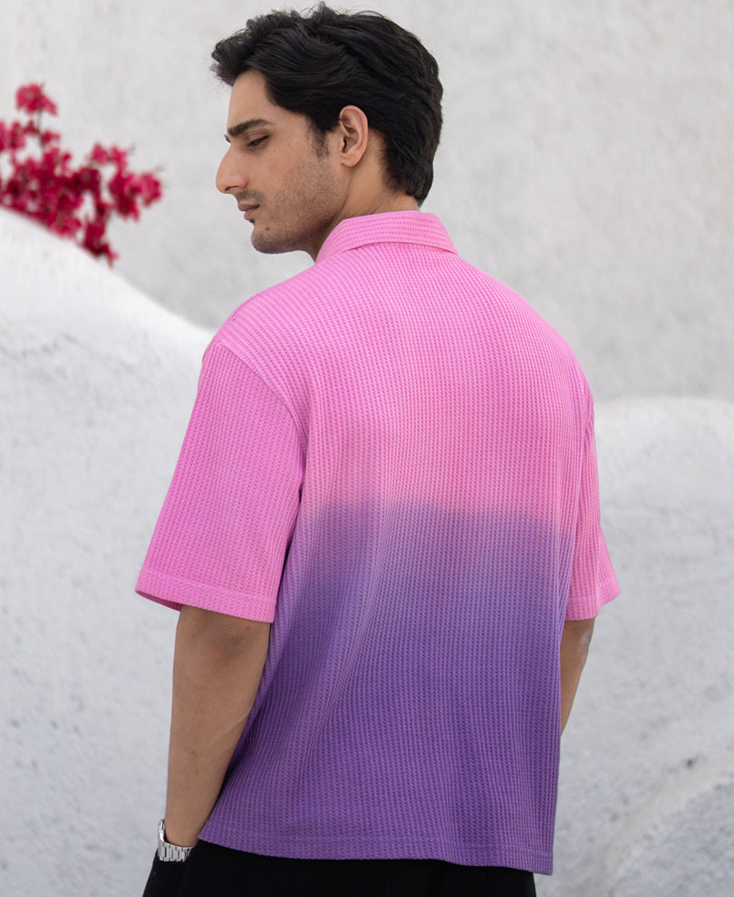 Lavender Structured Ombre Polo T-Shirt