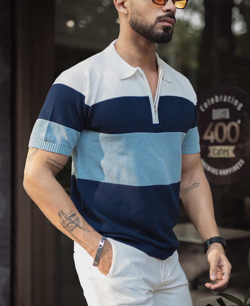 Multi Colour Knits Regular Fit Half Sleeves Tshirt 100% Cotton