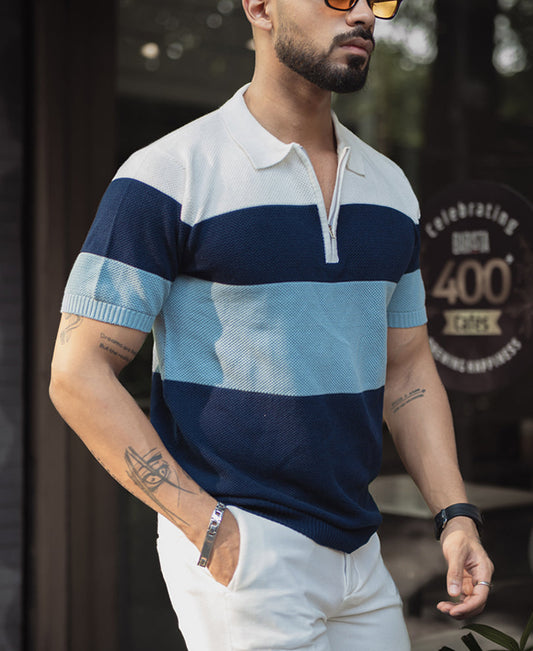 Multi Colour Knits Regular Fit Half Sleeves Tshirt 100% Cotton