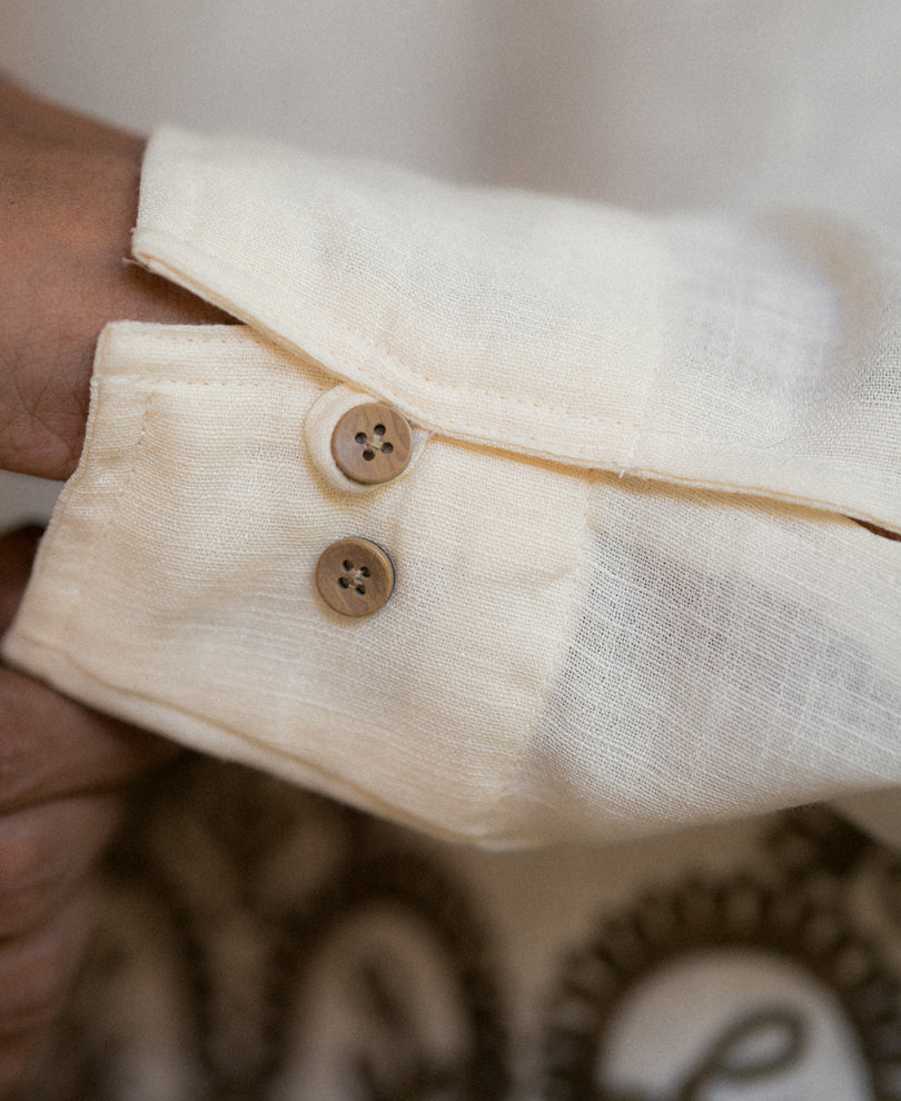 Cream Embroidered Kurta Shirt