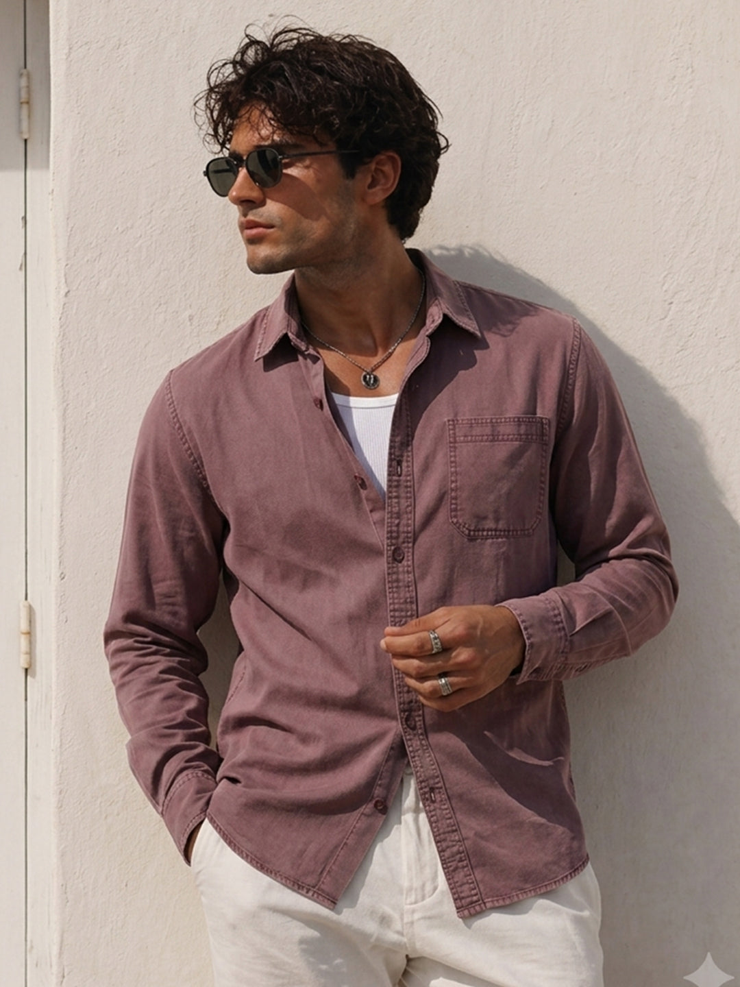 Rust Washed Structured Shirt