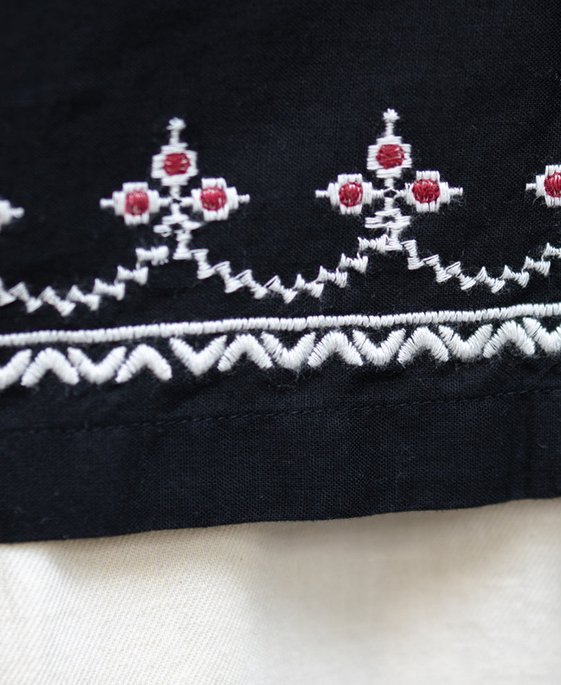 Black Embroidered Lightweight Shirt