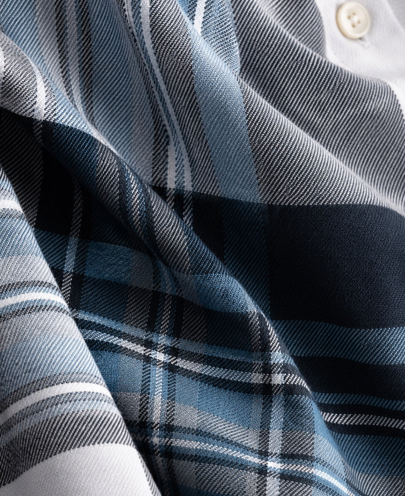 Blue Macro Checks Shirt 100% Cotton