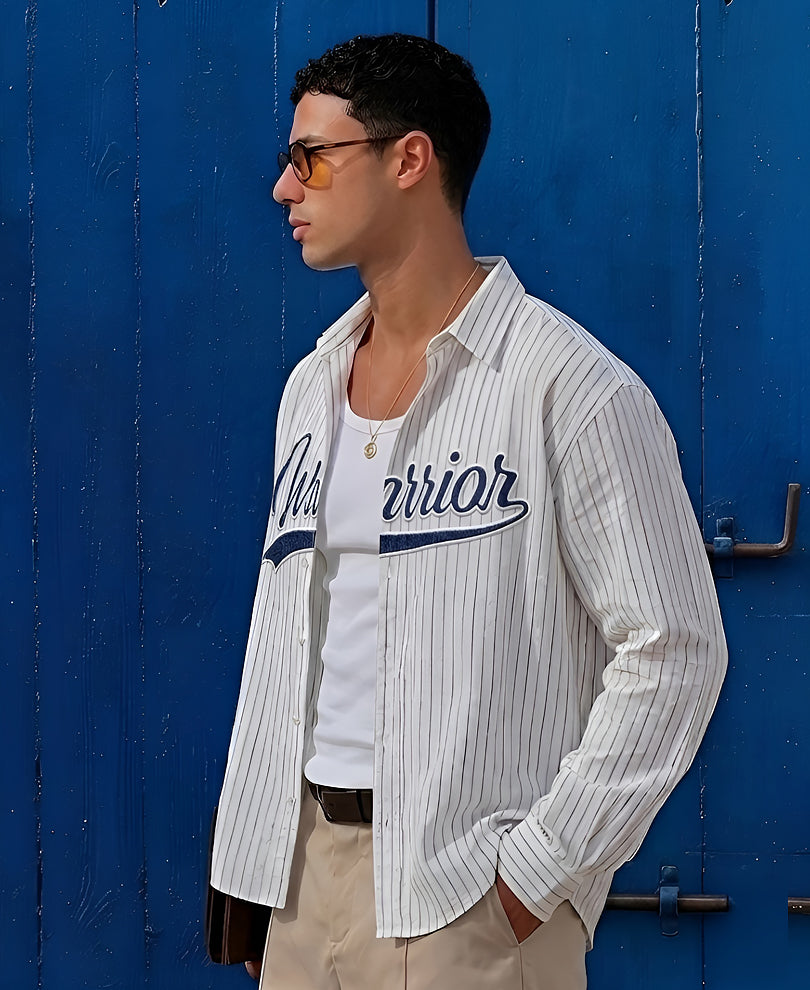 Warrior Applique Stripe Shirt