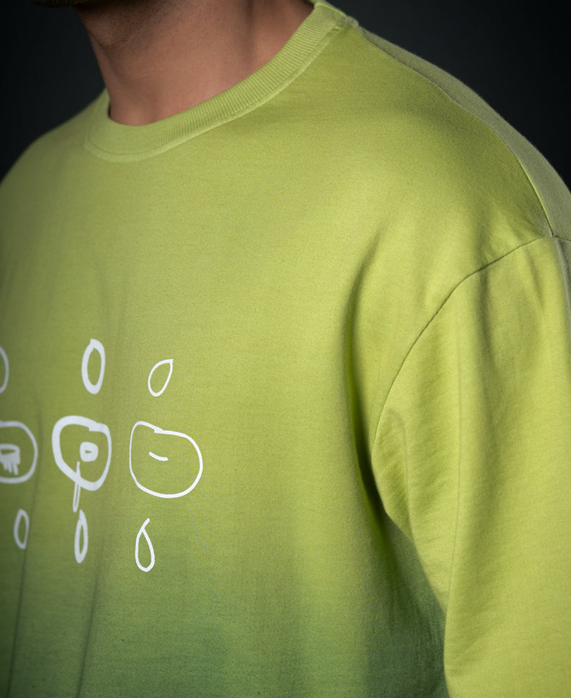 Green Ombre Print T-Shirt 100% Cotton