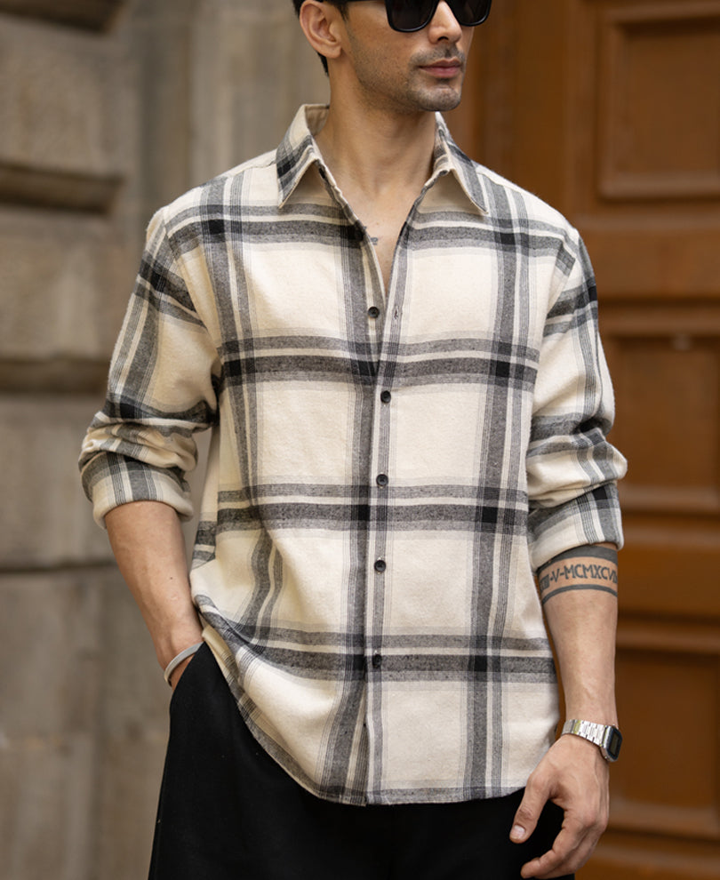 Off-White Brushed Checks Shirt