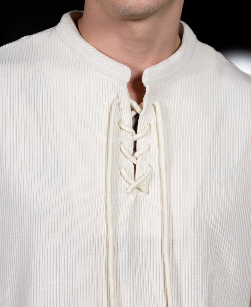 Cream Knitted Henley Vest