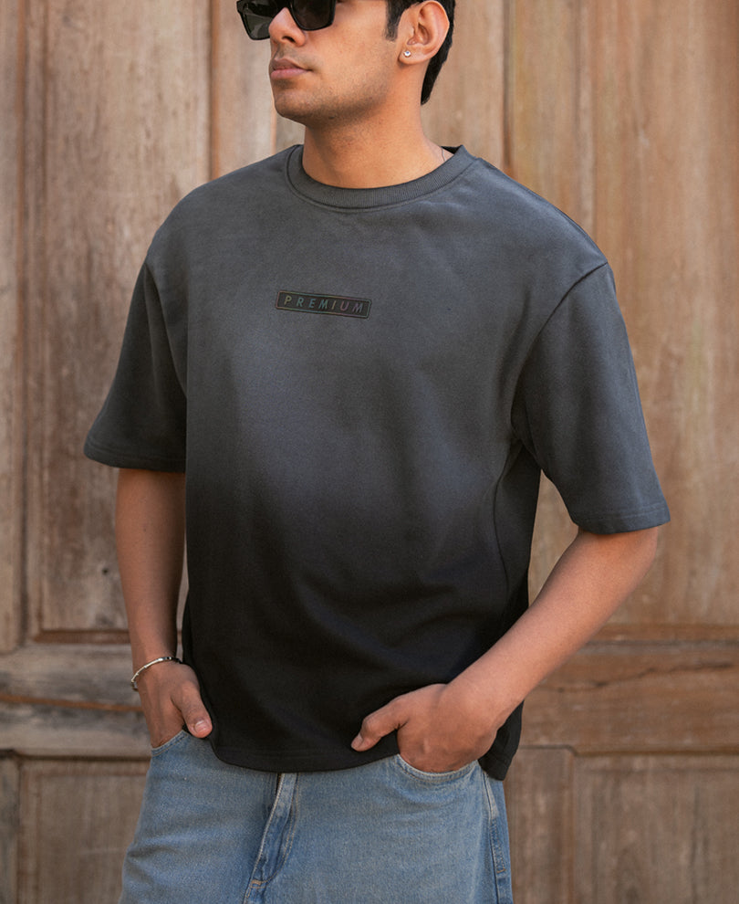 Black Sprayed Oversize T-Shirt 100% Cotton