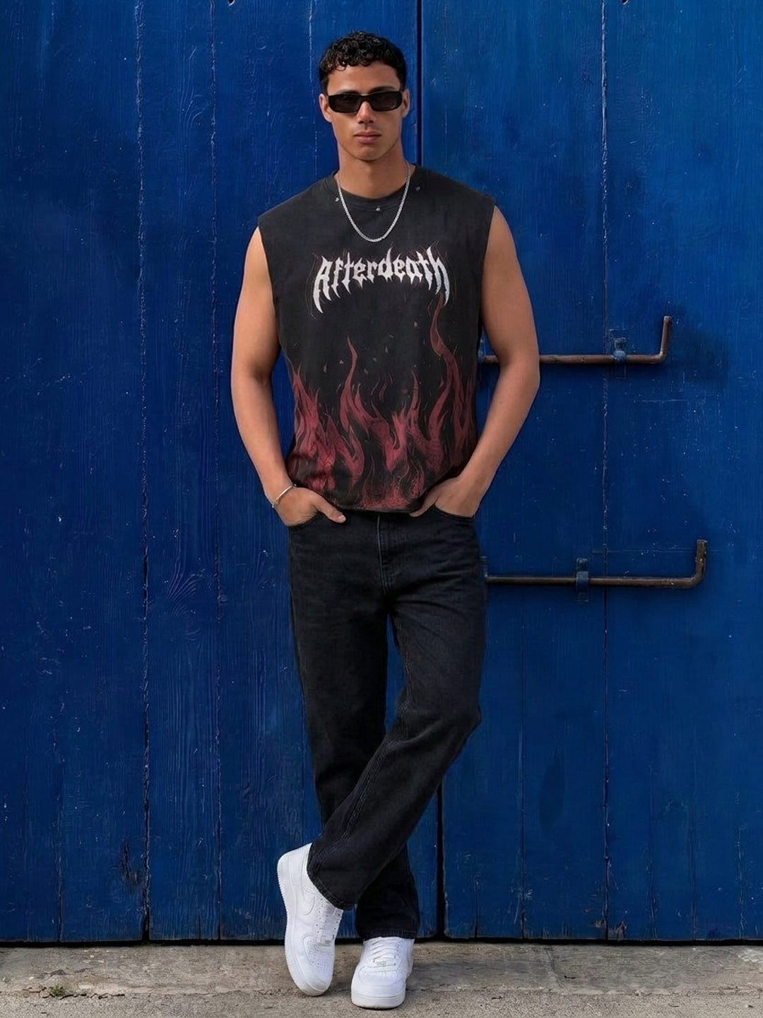 Black Gothic Rivets Vest 100% Cotton