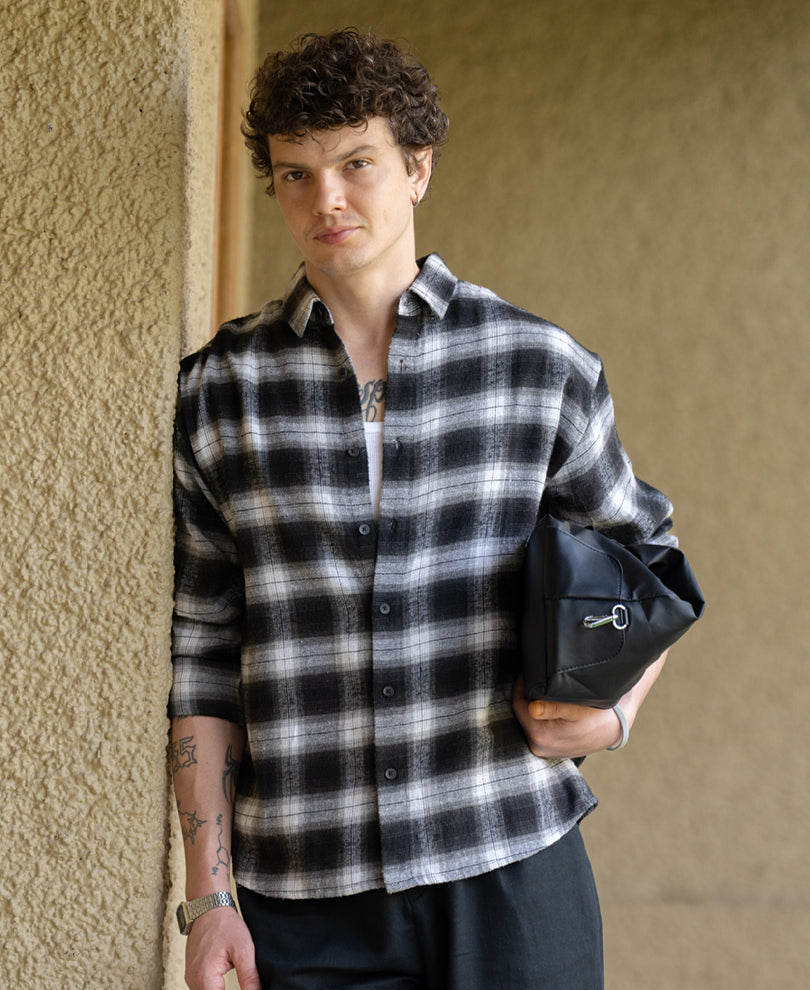 Floral Embroidered Checks Shirt