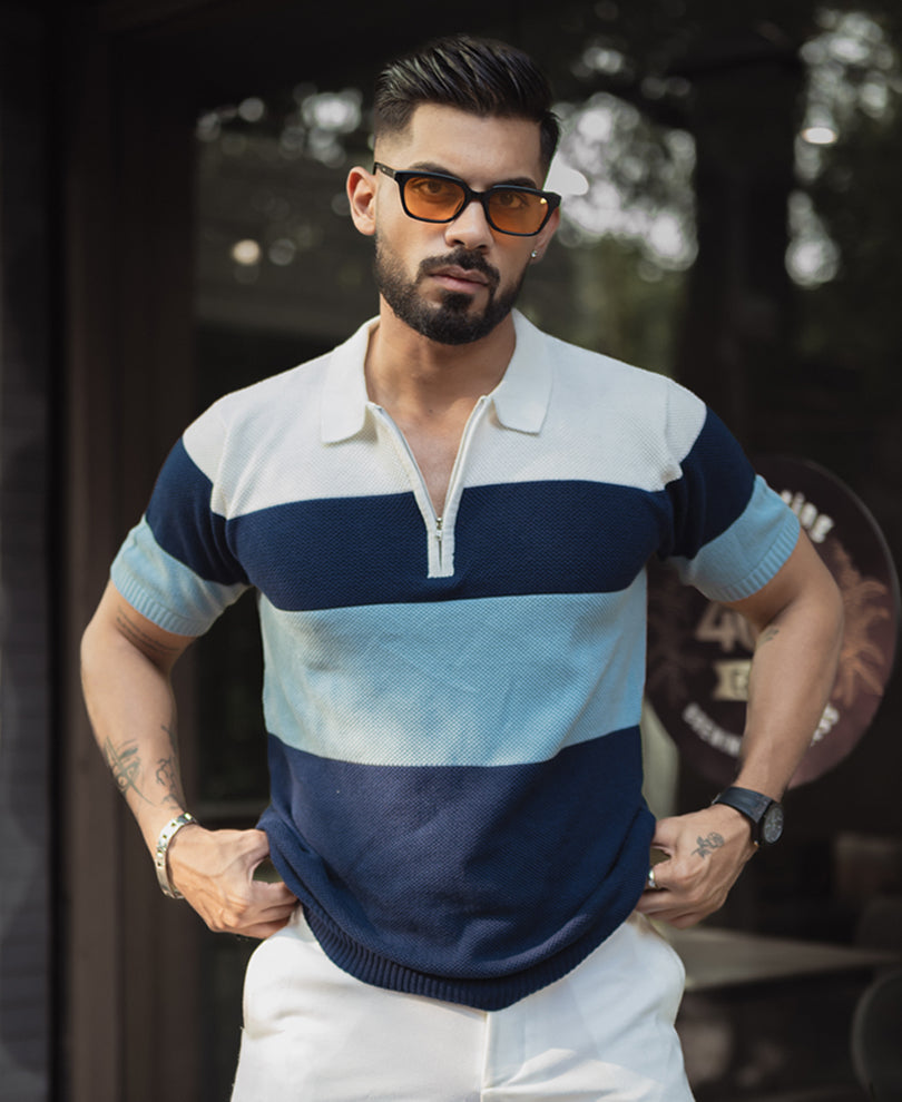 Multi Colour Knits Regular Fit Half Sleeves Tshirt 100% Cotton