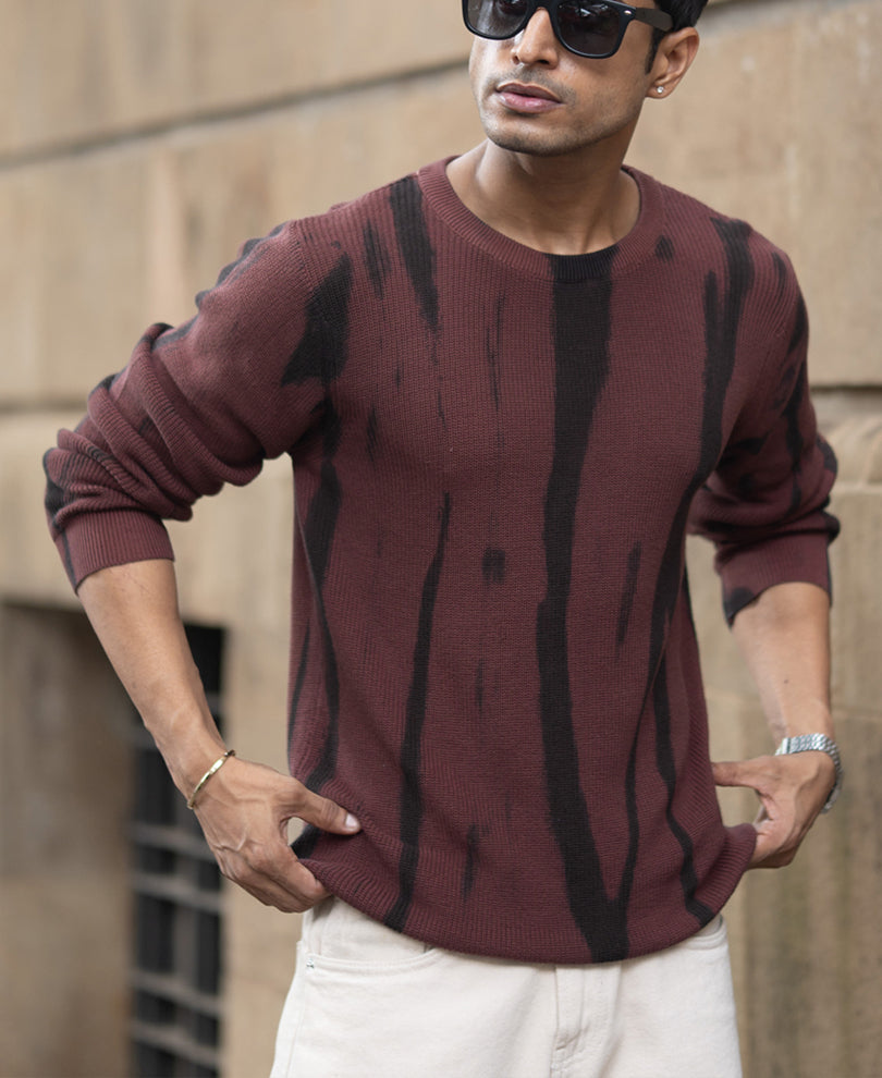 Brown Flat Knit T-Shirt 100% Cotton