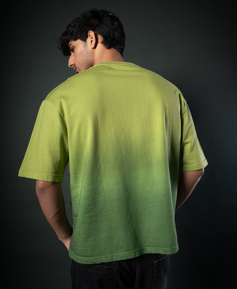 Green Ombre Print T-Shirt 100% Cotton