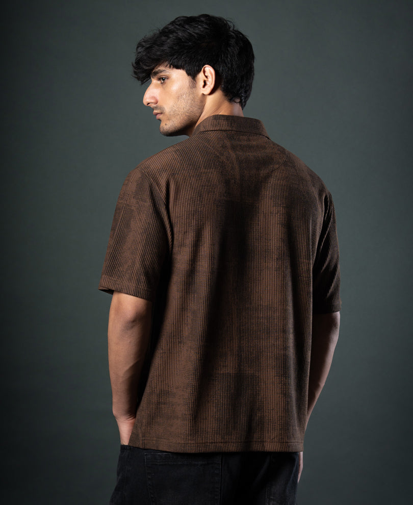 Brown Grunge Print T-Shirt