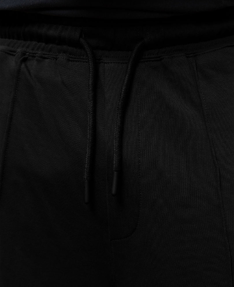 Black Baggy Fit Pleated Trackpant