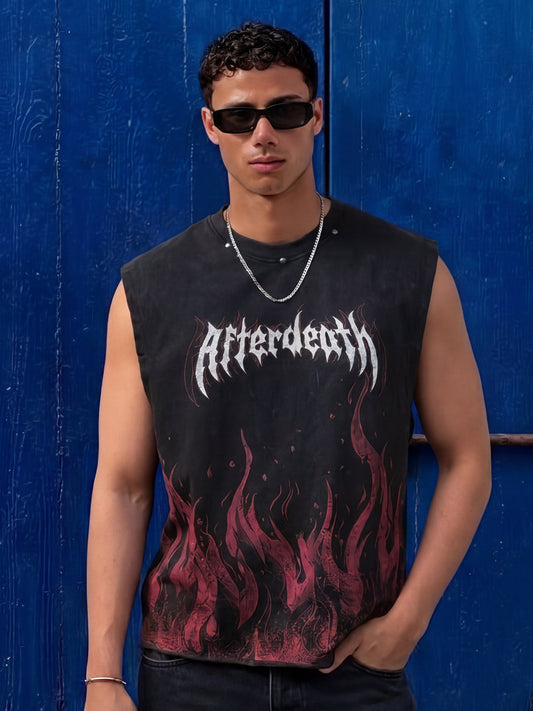 Black Gothic Rivets Vest 100% Cotton