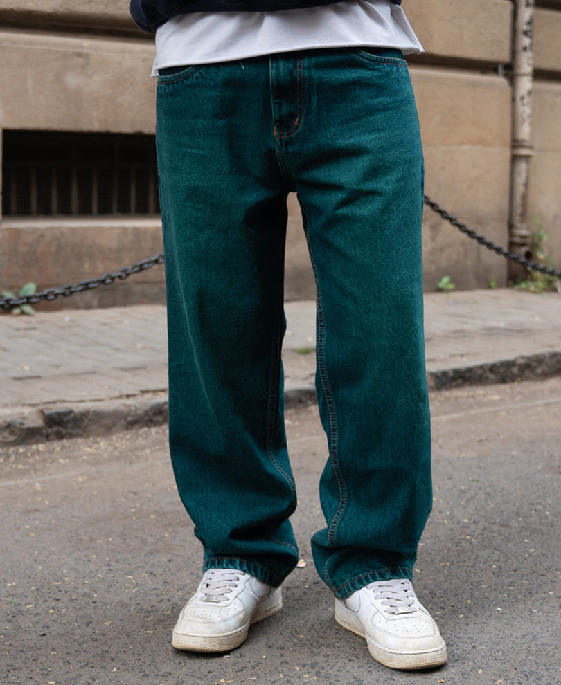 Blue Tinted Baggy Fit Jeans