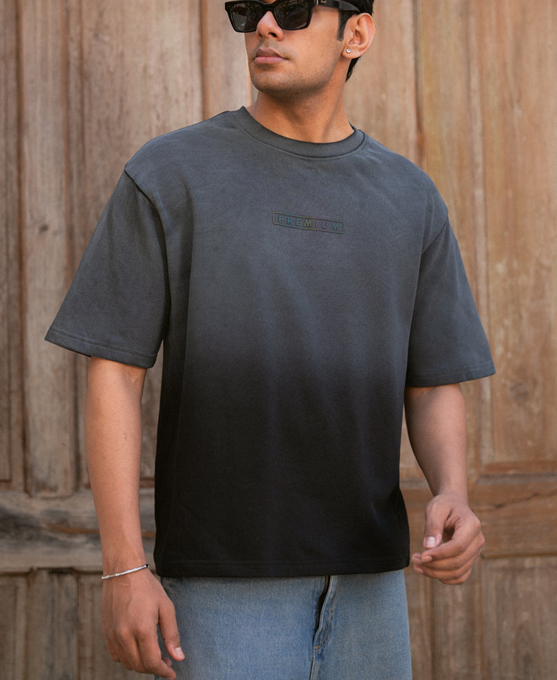 Black Sprayed Oversize T-Shirt 100% Cotton