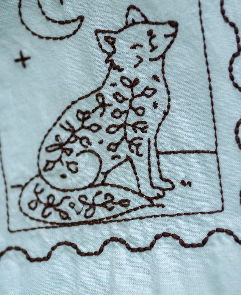Blue Embroidered Shirt