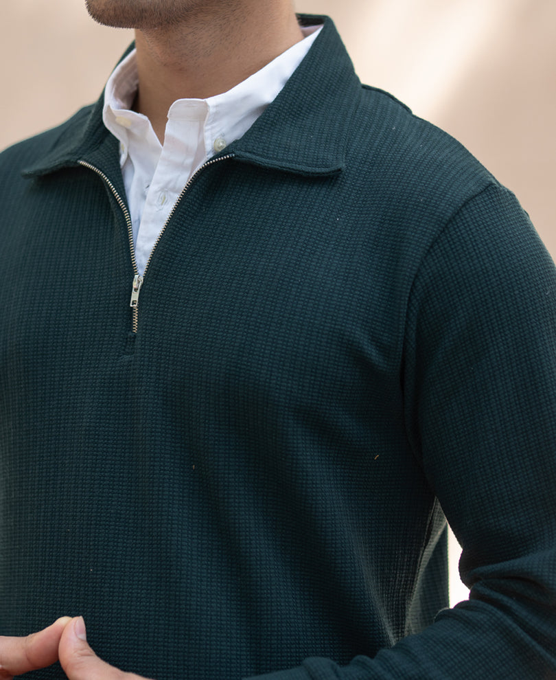 Pine Green Contrast Collar Polo T-Shirt