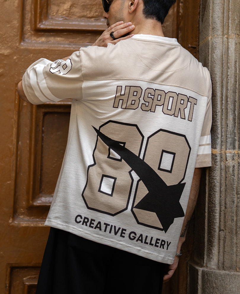 White Printed Oversize T-Shirt