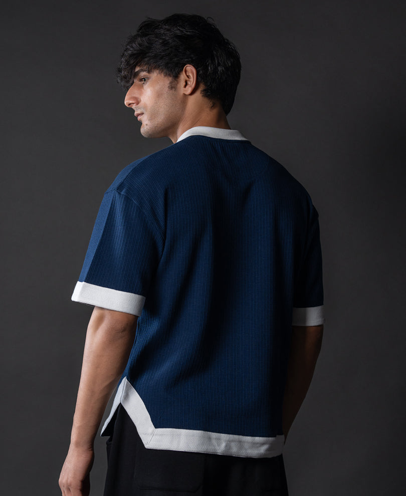 Indigo Blue Embroidered T-Shirt