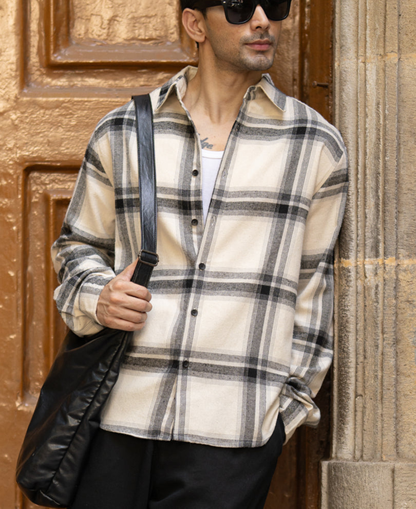 Off-White Brushed Checks Shirt