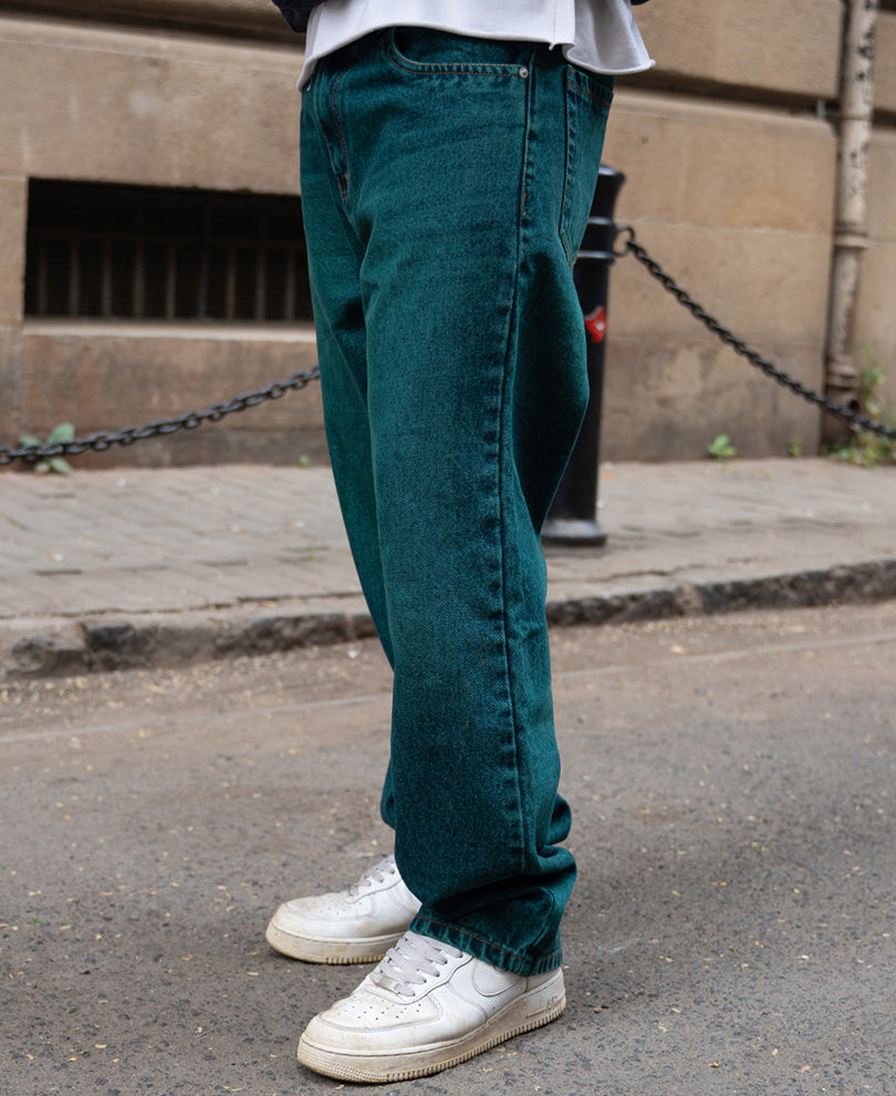 Blue Tinted Baggy Fit Jeans