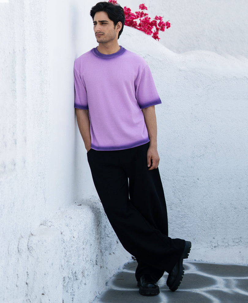 Lavender Sprayed Structure T-Shirt