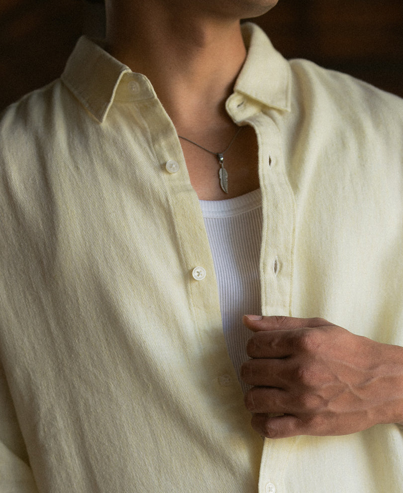 Butter Yellow Linen Blend Shirt
